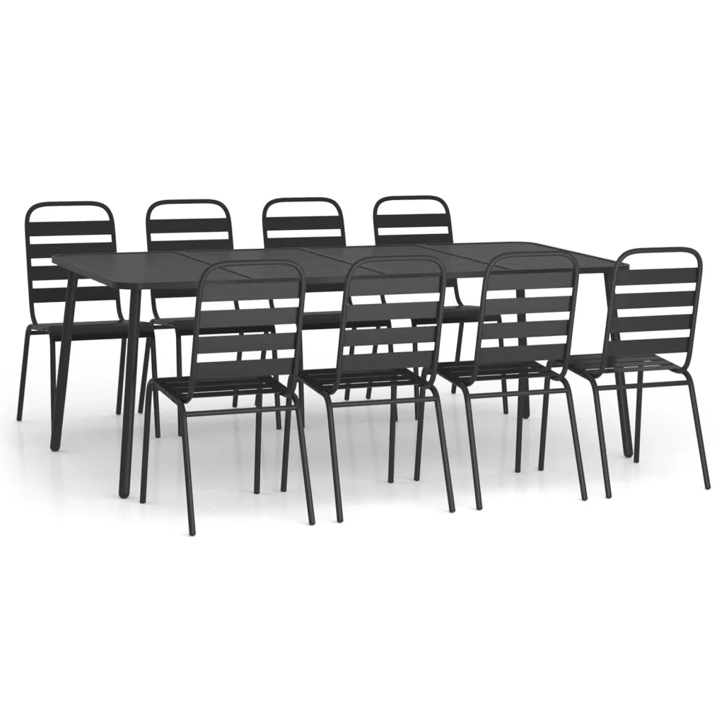 Set da Pranzo da Giardino 9 pz in Acciaio Antracitecod mxl 76749