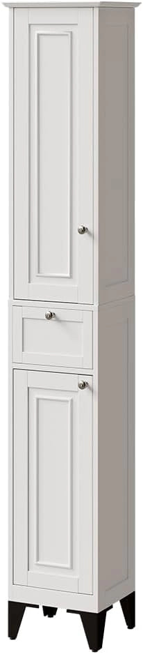 Mobile a specchio per il bagno Vanity, Bianco, 68 x 51 cm, per la conservazione di articoli da bagno e asciugamani