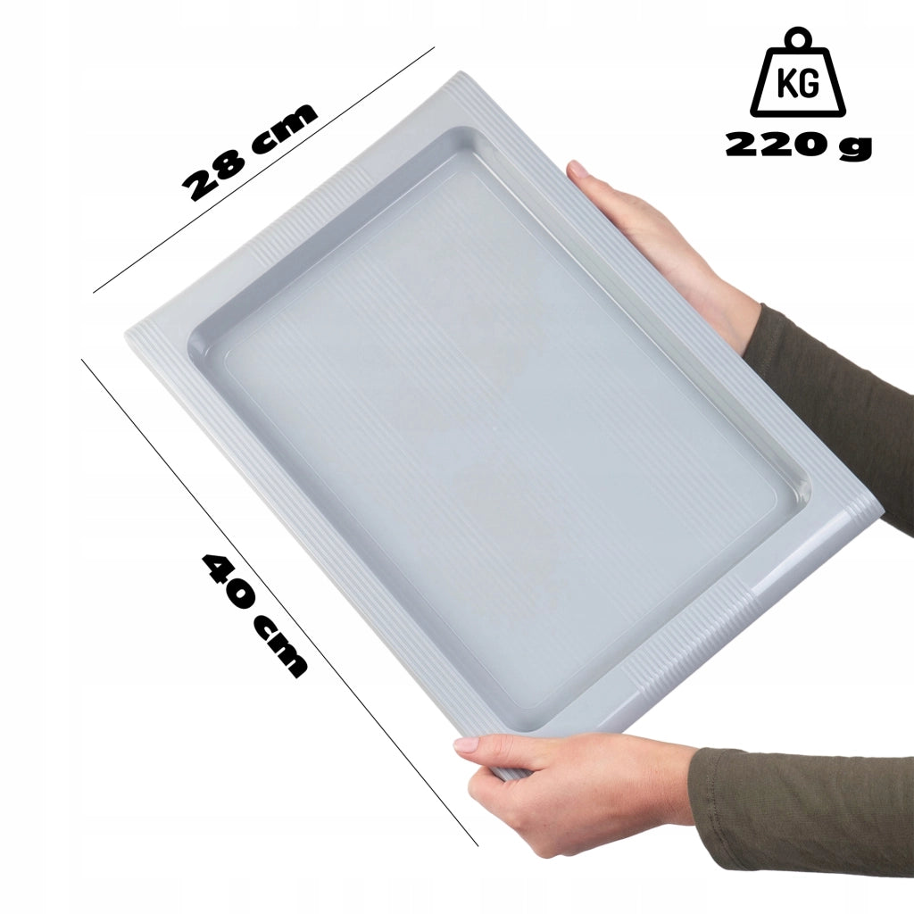Vassoio da portata in plastica KADAX per cucina, camerieri, bar, grande 40x28 cm