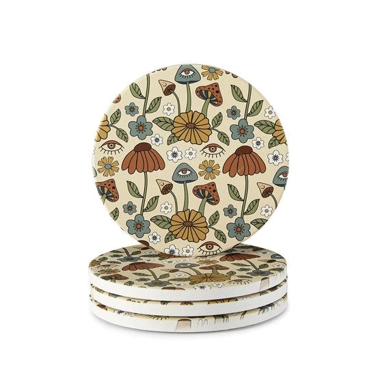 Sostegni ceramici eleganti - set da 4 - marmo nero - ecocompatibili