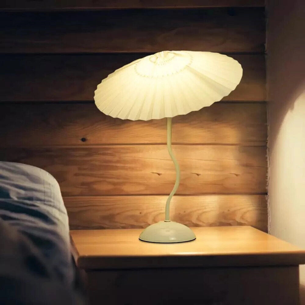 Lampada da tavolo comdino Paralume a Pieghe Attacco per Lampadine E27 tipo Retro