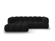 Cosmopolitan Design - Divano angolare modulare sinistro "Sky" 3 posti in velluto nero 