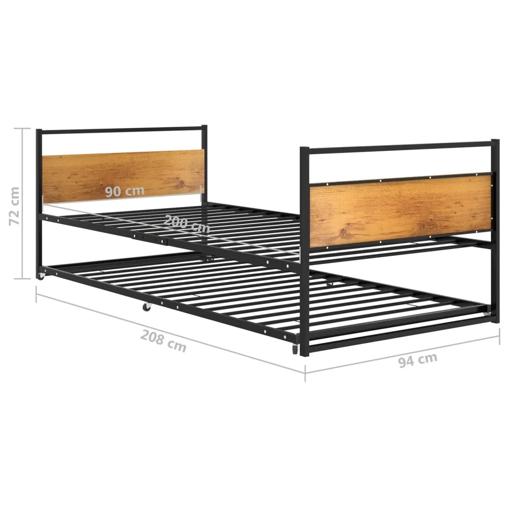 Giroletto Estraibile Nero in Metallo 90x200 cm 324748