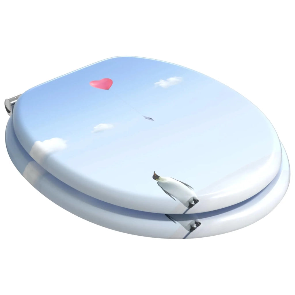 Sedile per toilette con chiusura morbida Blu 44 x 38 cm 42027189