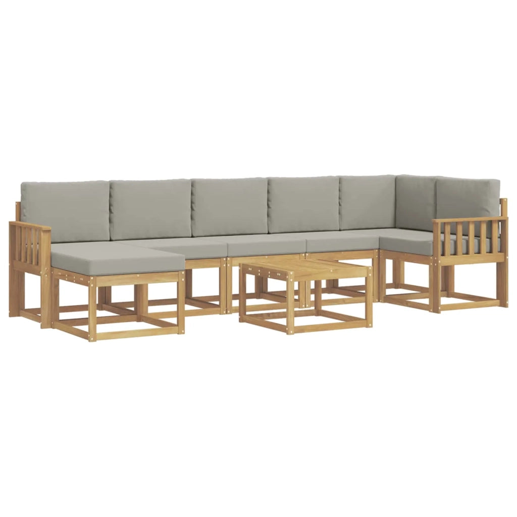 Set di divani da esterno 8 pcs Bianco e Grigio Chiaro 3387975