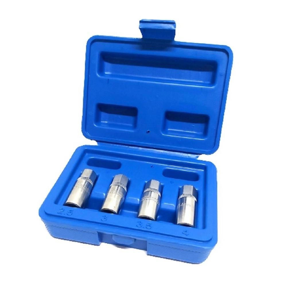 Trade Shop - Set 4 Pz Estrattori Per Prigionieri A Rullo Rimozione Vite Spezzate Attacco 1/4" -