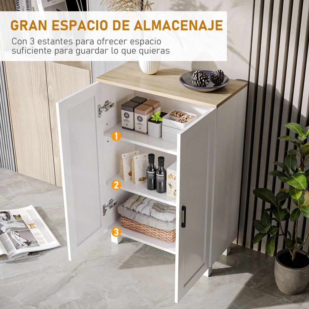 Mobile con 2 Porte e Ripiano Aggiustabile ¨C zephmum ¨C Bianco 60x30x90 cm
