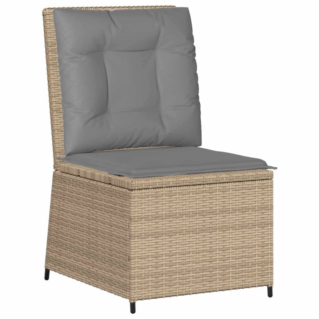 Divano da giardino con cuscino-Sofa da Giardino-Divano da esterno Beige e grigio polyrattan