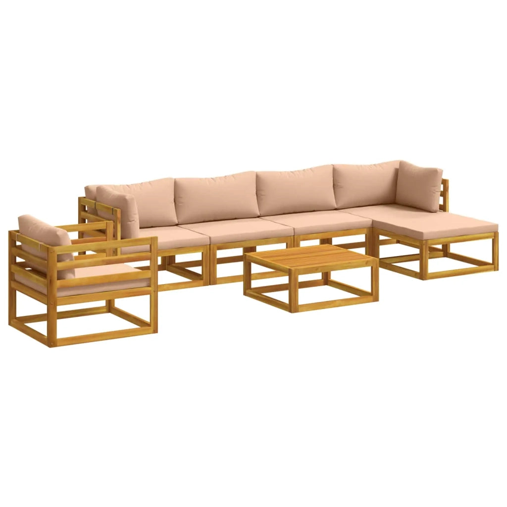 Set di divani 7 pz Naturale Legno di Acacia Massello 3417282