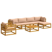 Set di divani 7 pz Naturale Legno di Acacia Massello 3417282