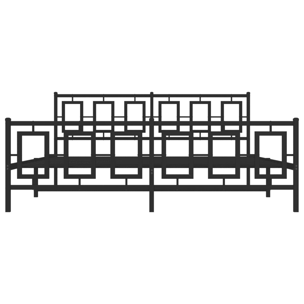 Giroletto con Testiera e Pediera-Struttura Letto Metallo Nero 183x213 cm 643611