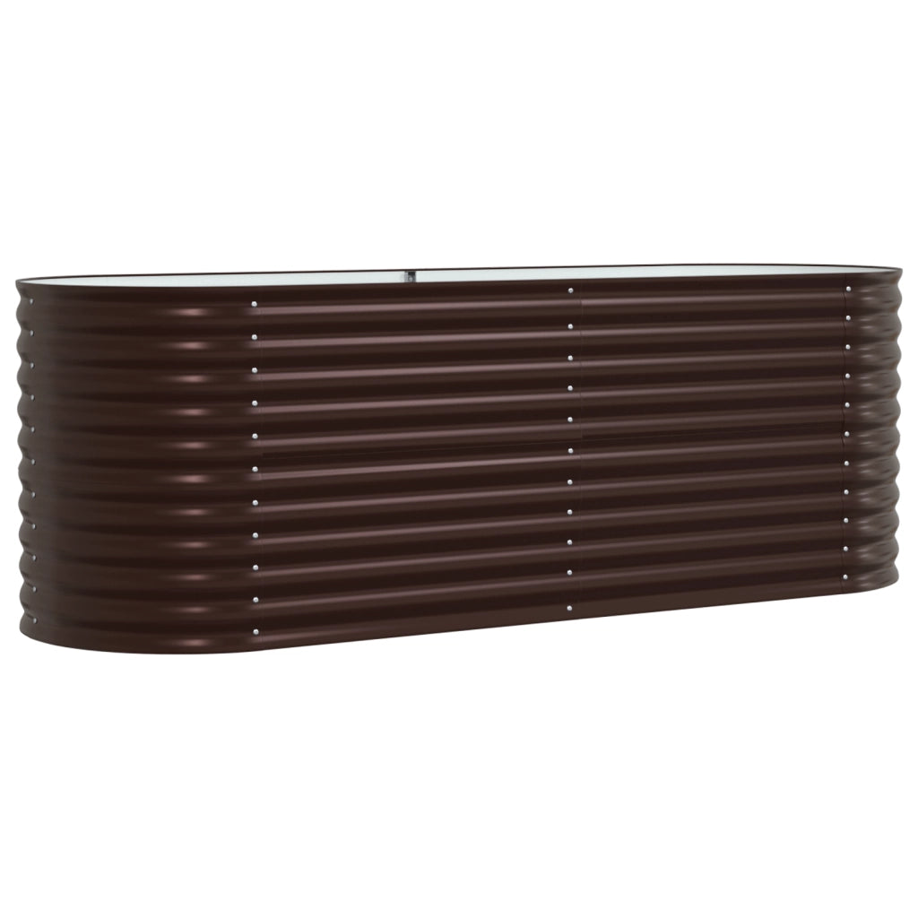 Letto da Giardino Rialzato  Marrone 240x80x81 cm in Acciaio Zincato