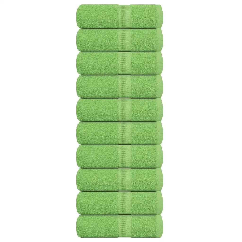 Asciugamani Ospiti 10 pz Verde Mela 30x50 cm 360 g/mÂ² Cotone