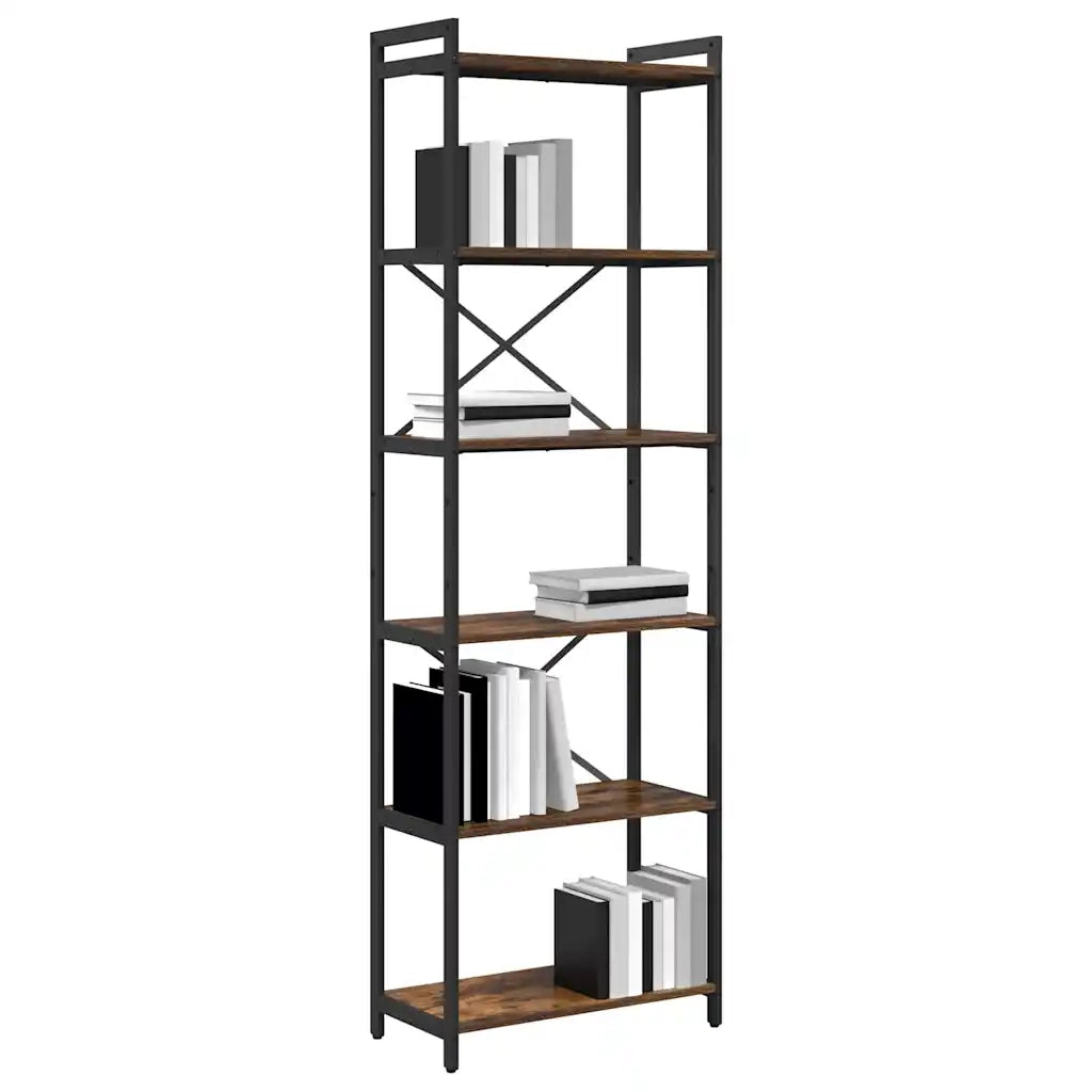 vidaXL Libreria Rovere fumo 60 x 30 x 188 cm Legno multistrato