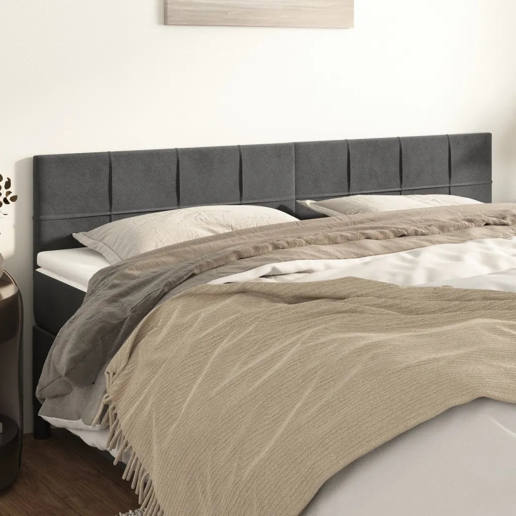 Testiera | Testata Grigio Scuro 200x5x78/88 cm in Velluto