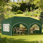 GAZEBO 3x6 m in ferro e tessuto Oxford verde