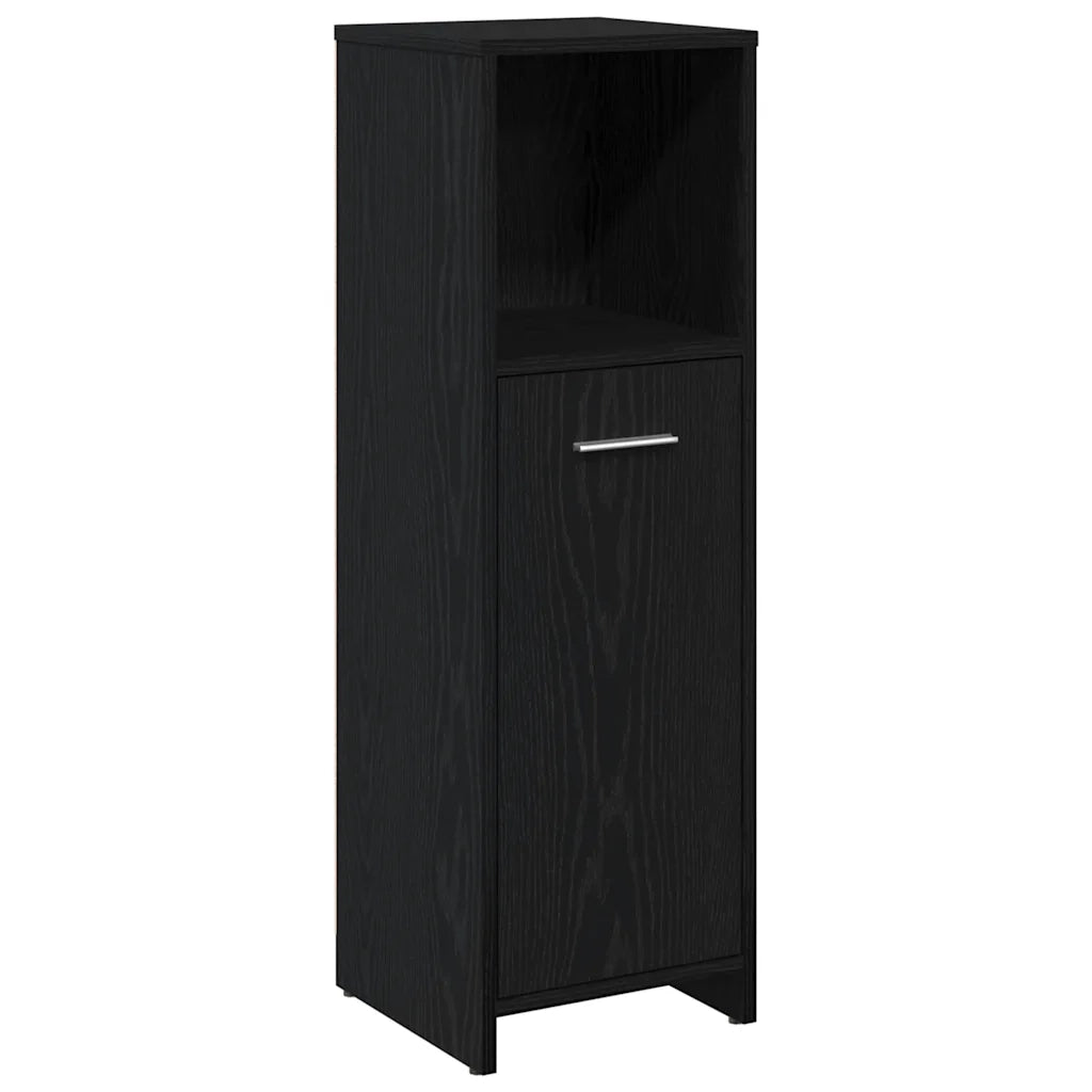 Mobiletto da bagno Rovere Nero 30x30x95 cm in Legno Multistrato 862497
