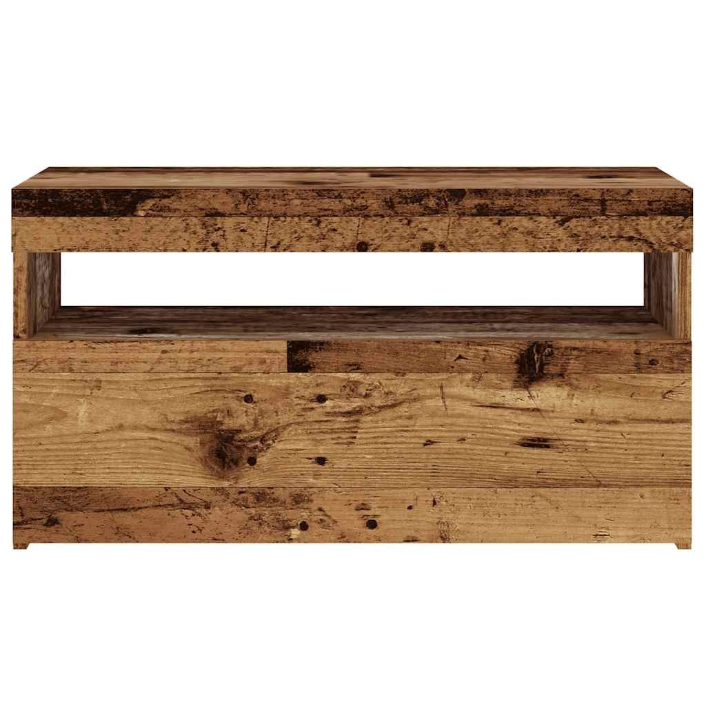 Mobile TV multimediale scaffale TV credenza mobile TV sala da pranzo soggiorno camera da letto con luci LED legno invecchiato legno ingegnerizzato marrone 02_0026841