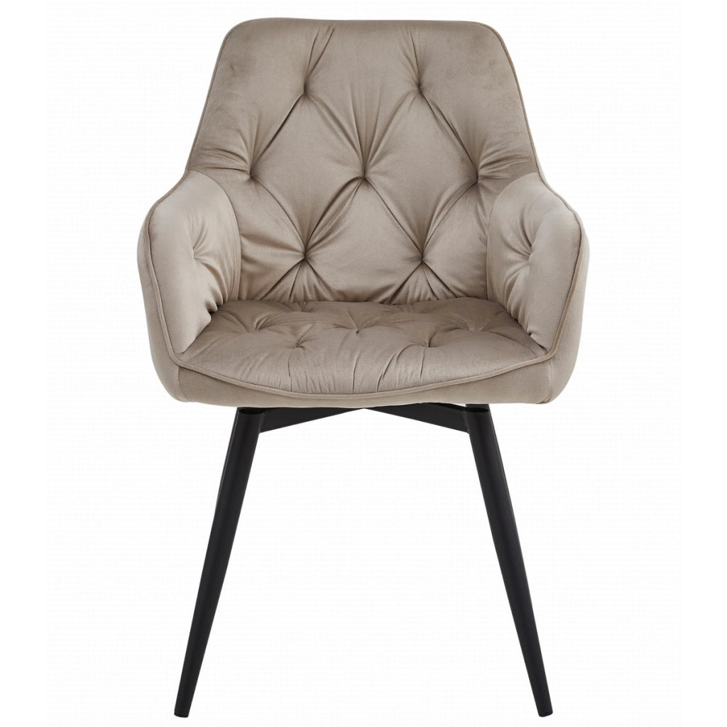 Poltrona girevole Jork 360 in velluto beige scuro
