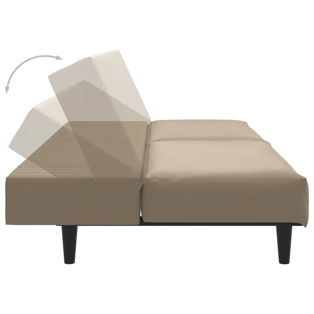 Divano Letto a 2 Posti Cappuccino in Similpelle 375950
