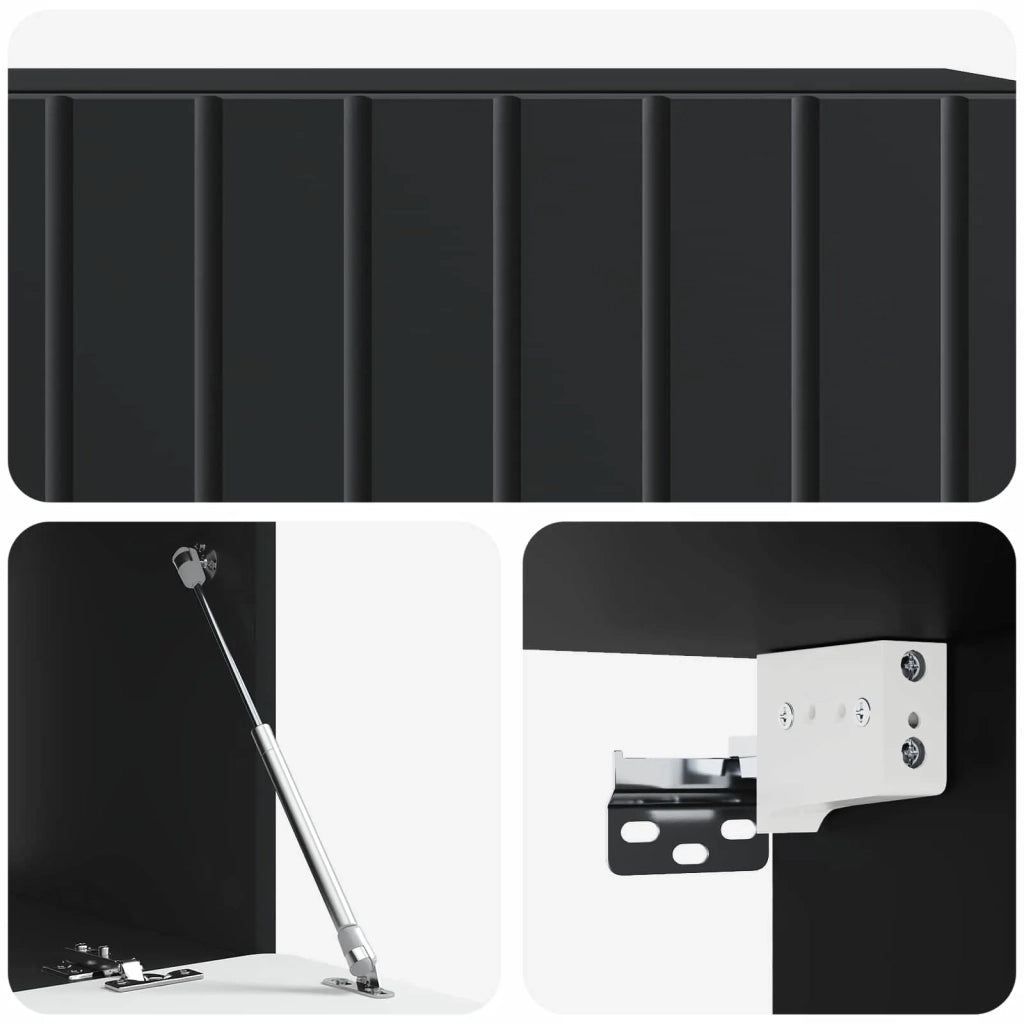 Mobile Porta TV da Muro Montaggio a parete Nero 98 x 41 x 30 cm