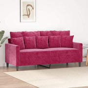 Divano a 2 Posti Rosso Vino 140 cm in Velluto 359307