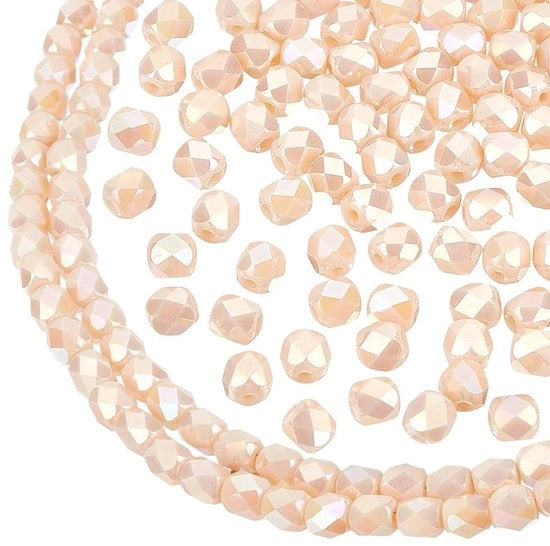 Sieradi Maken - Set di Perle di Vetro - 198 pezzi - Facce di Perle - Perle di Spaziatura - Accessori per la Creazione di Gioielli - Perla di Puff di Pera - Foro 1,2 mm - Perle di Gioiello