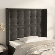 Testiera ad Orecchio-Testata con Orecchie Grigio Scuro 83x16x118/128 cm in Velluto 488828