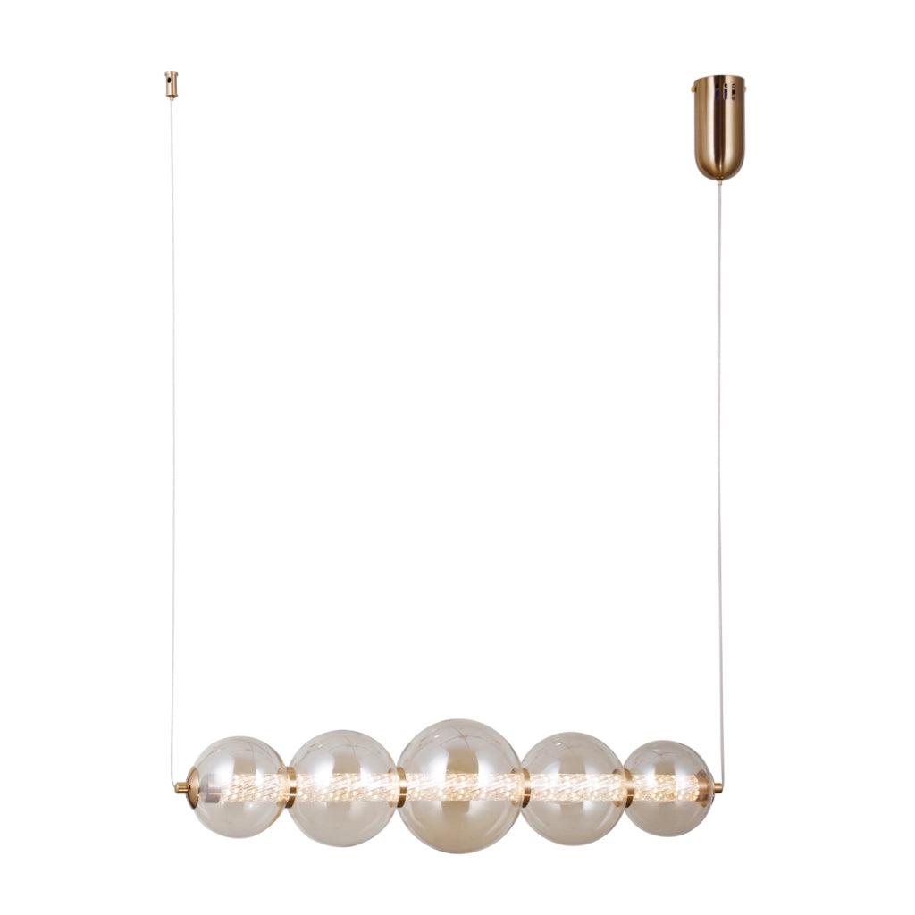 Sospensione LED Butero Italux ambra ottone 18W 3000K