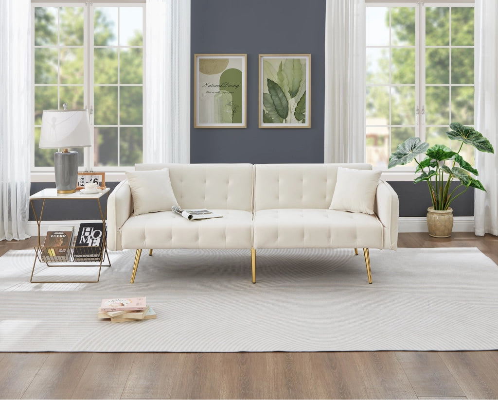 Divano Letto 2 Posti Multifunzione ¨C MINIMAL ¨C Velluto, Schienale Regolabile