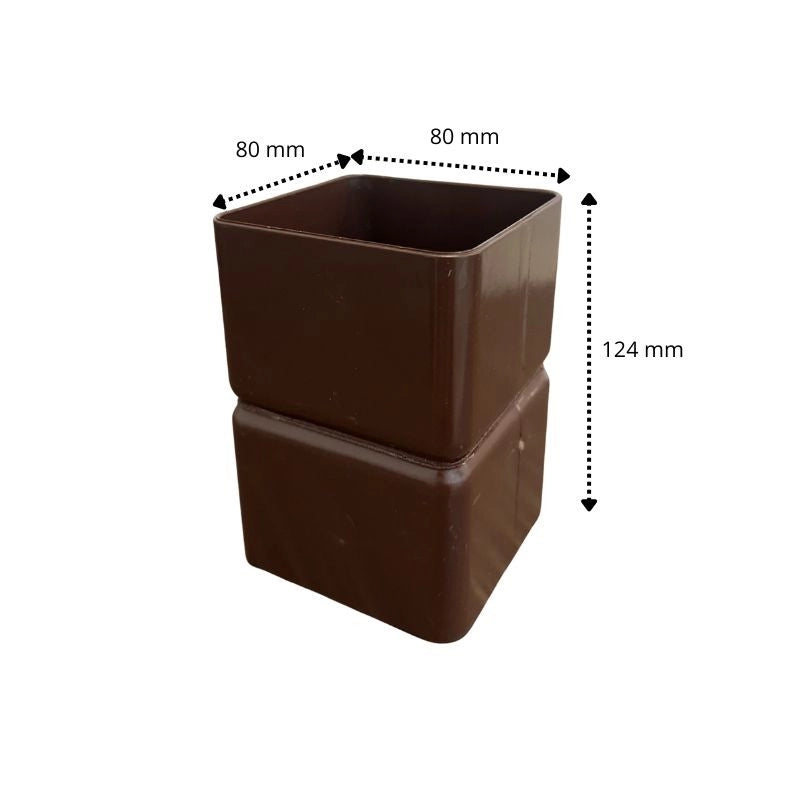 Manicotto quadro femmina - femmina : Colore - Marrone, Diametro - 80x80