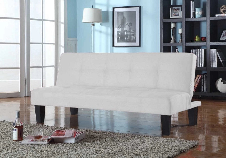 Divano letto 3 posti, reclinabile in microfibra bianco 164cm antiribaltamento Sicorage Jessut