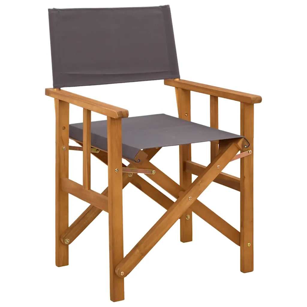 Sedie da Regista 2 pz in Legno Massello di Acacia 45947