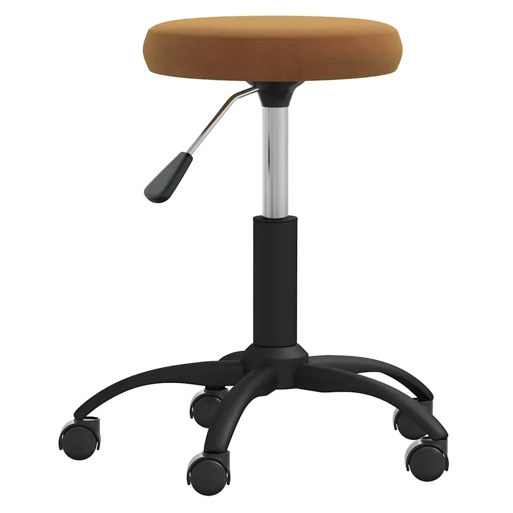 Sedia Girevole da Ufficio Marrone in Velluto 333172
