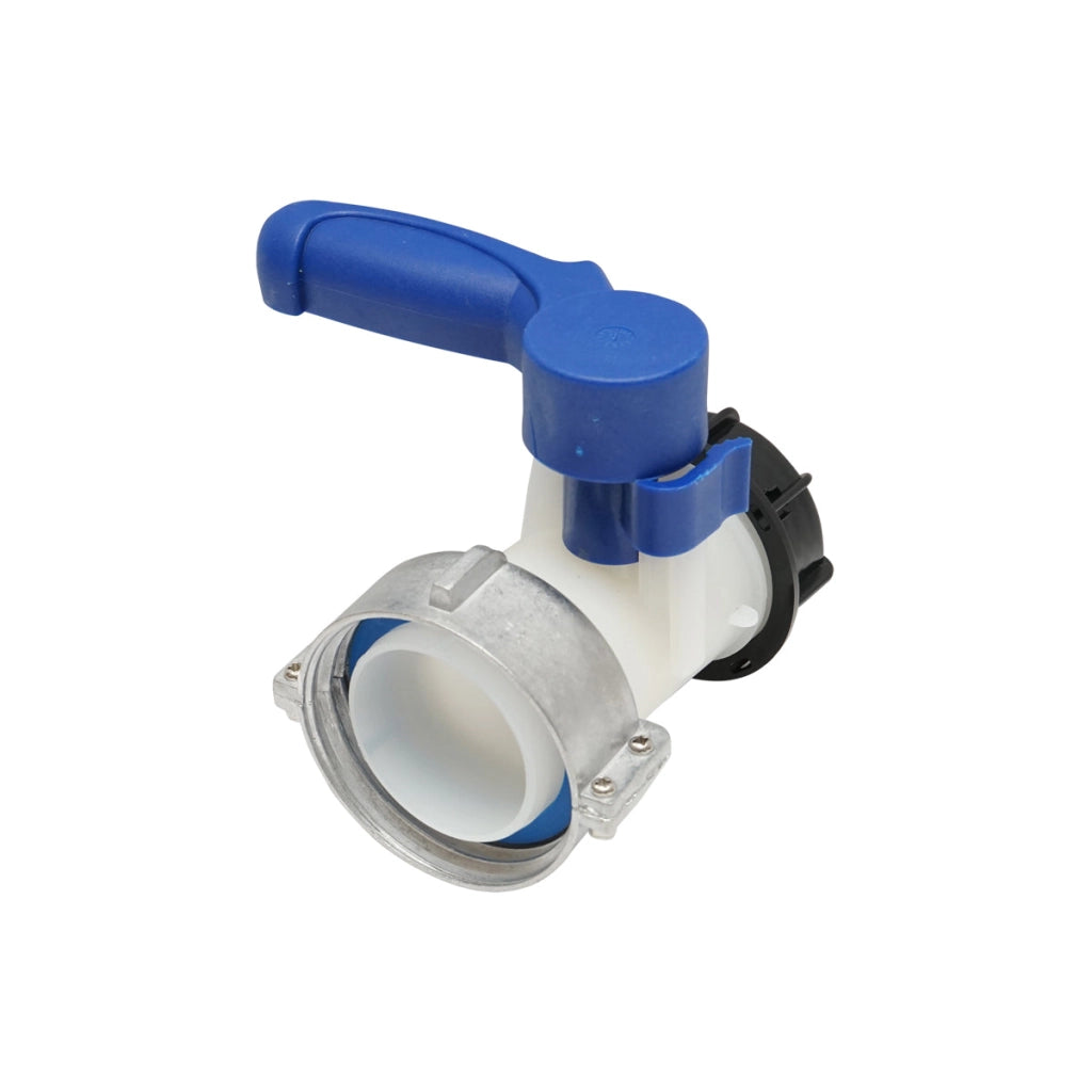 Rubinetto per serbatoio IBC S60x6, DN50 diametro filettatura 75 mm, guarnizione EPDM.