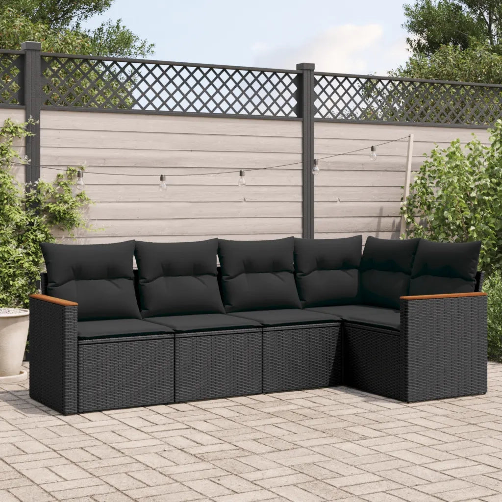 Set Divani da Giardino 5 pz con Cuscini in Polyrattan Nerocod mxl 90571