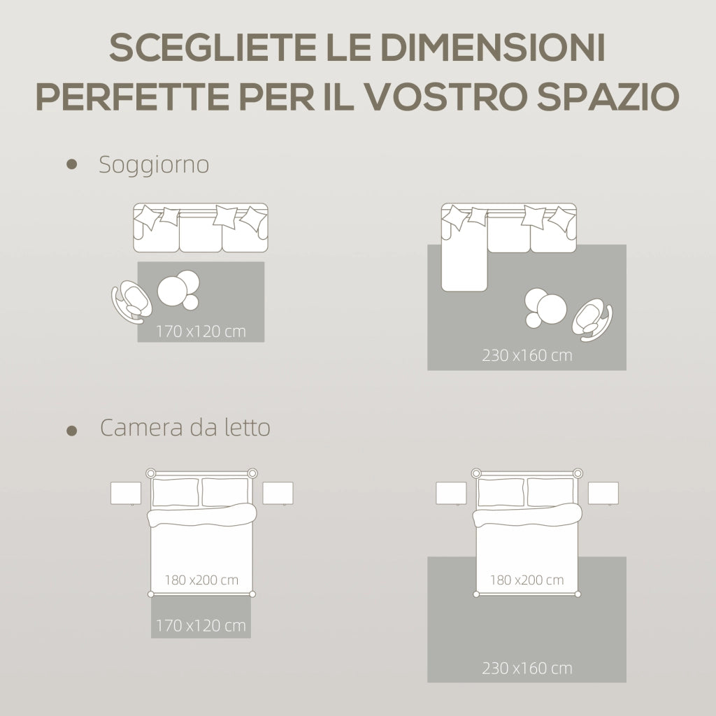 Tappeto Moderno Antiscivolo Geometrico ¨C zephmum ¨C Poliestere Multicolore 230x160 cm