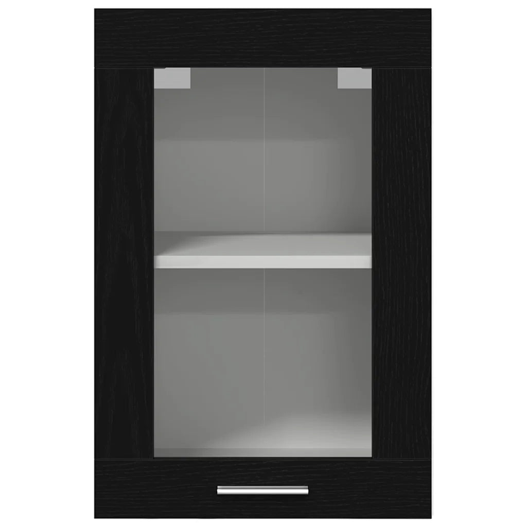 Mobile pensile in vetro rovere Nero 40x31x60 cm in Legno Multistrato 863139