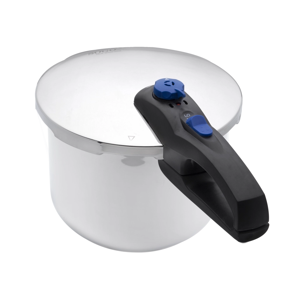 Pentola a pressione rapida 6 litri, acciaio inox 18/10, 2 livelli pressione, fondo termodiffusore cucina induzione - SOGO