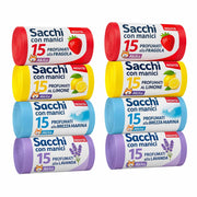 Akitaink 120 Sacchi Pattumiera 45L Profumati Manici