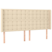 Testiera | Testata ad Orecchio Crema 183x16x118/128 cm in Tessuto
