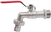 Valvola di Regolazione per Bibita Esterna 1/2" con Manopola Rossa e Fermo Sonda in Metallo