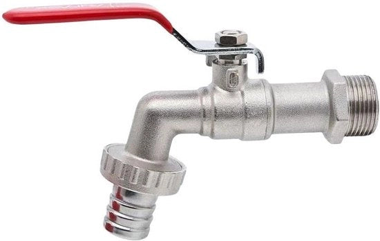 Valvola di Regolazione per Bibita Esterna 1/2" con Manopola Rossa e Fermo Sonda in Metallo