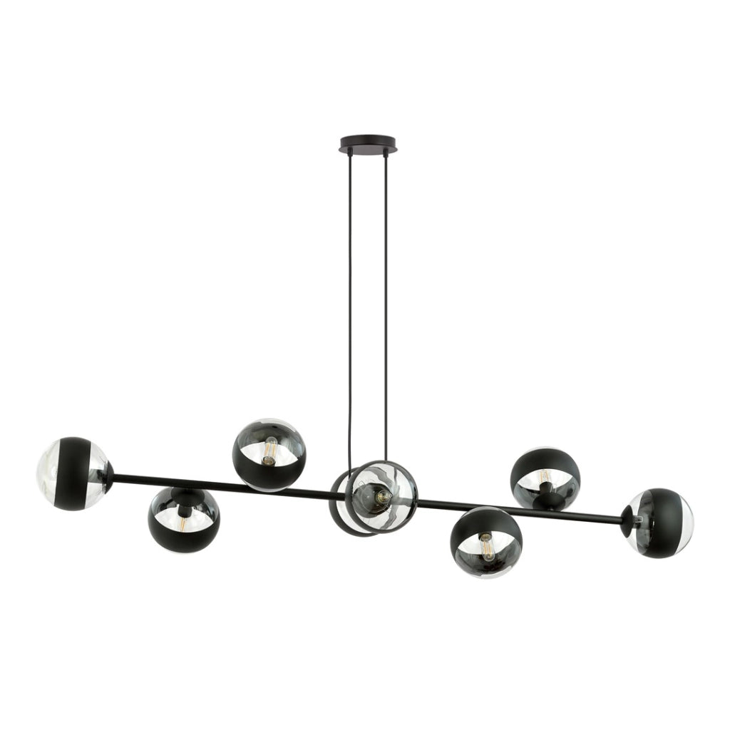 Lampadario a sospensione Rossi Emibig nero vetro 8xE14