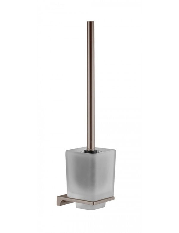 Scopino da parete NIL in ottone grigio, metallo lucido e vetro H.36,5 cm