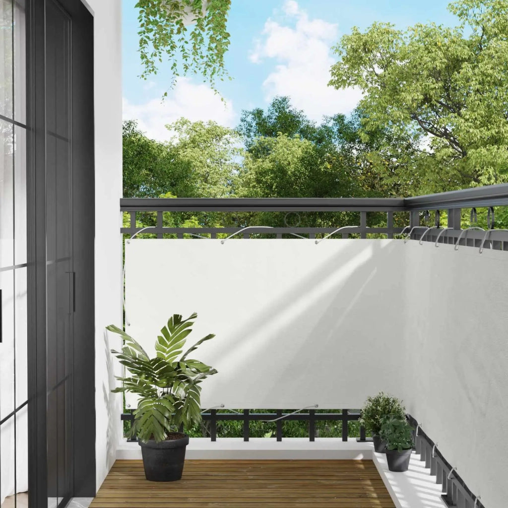Schermo da balcone Bianco 100 x 400 cm Tessuto Oxford 42030603