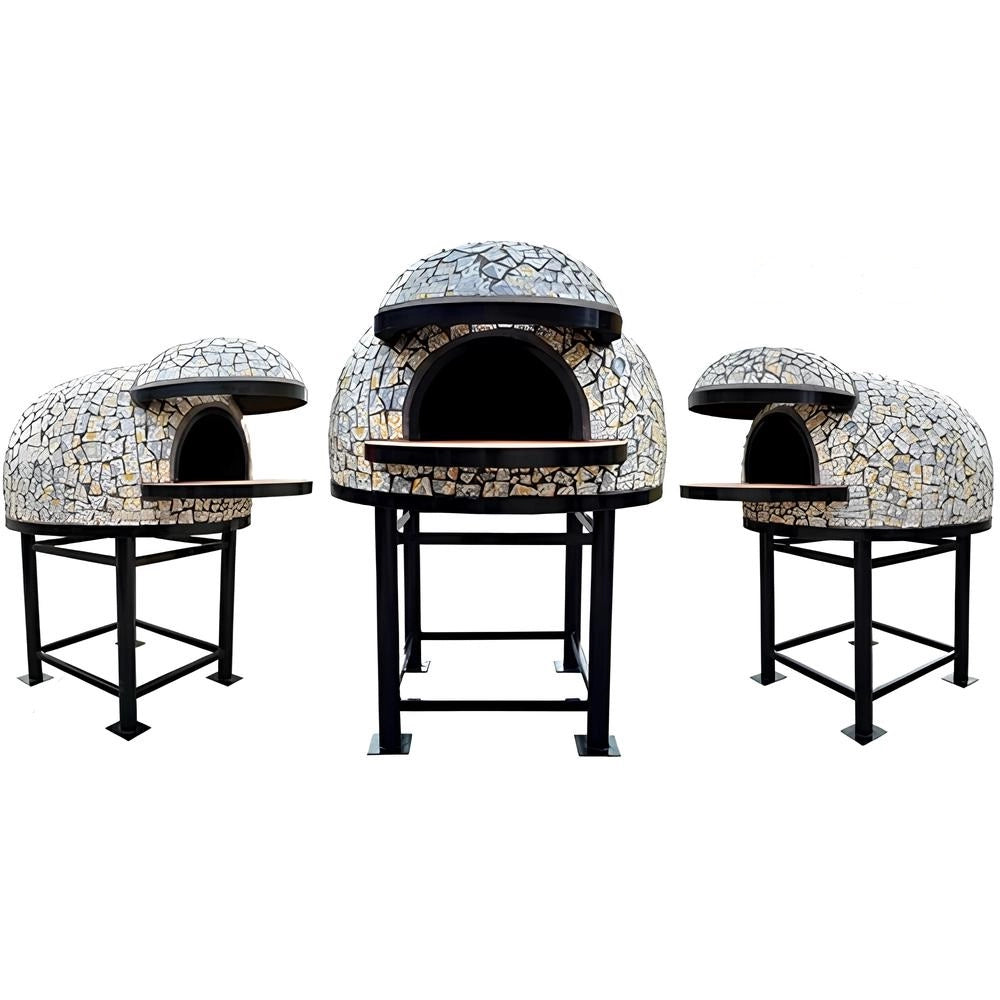 Forno legna artigianale diametro 100 cm capienza 3/4 pizze vietri con base ferro