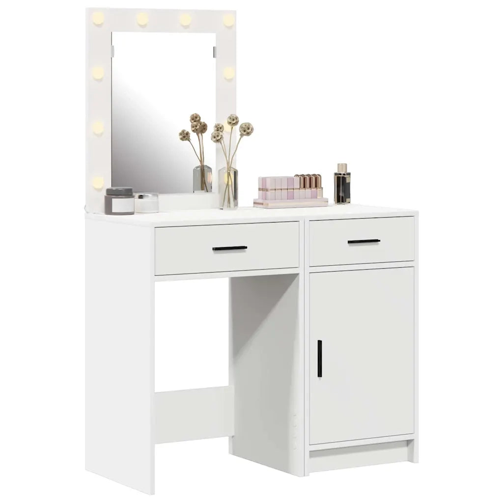Toeletta | Tavolo da Trucco con cassetto 2 pz Bianco 50 x 41 x 135 cm