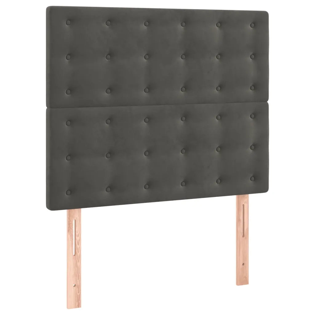 Giroletto a Molle con Materasso Grigio Scuro 90x200 cm Velluto 3138062