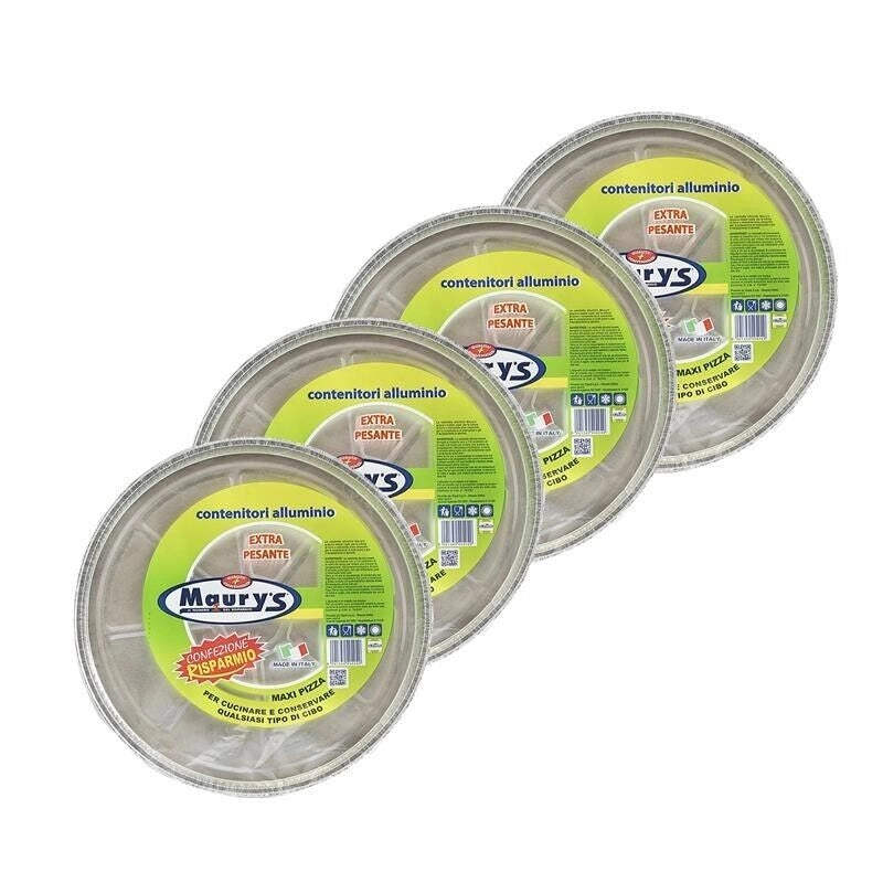 MAURY'S SET DA 3 CONTENITORI PER PIZZA IN ALLUMINIO GRANDE  5 PORZIONI